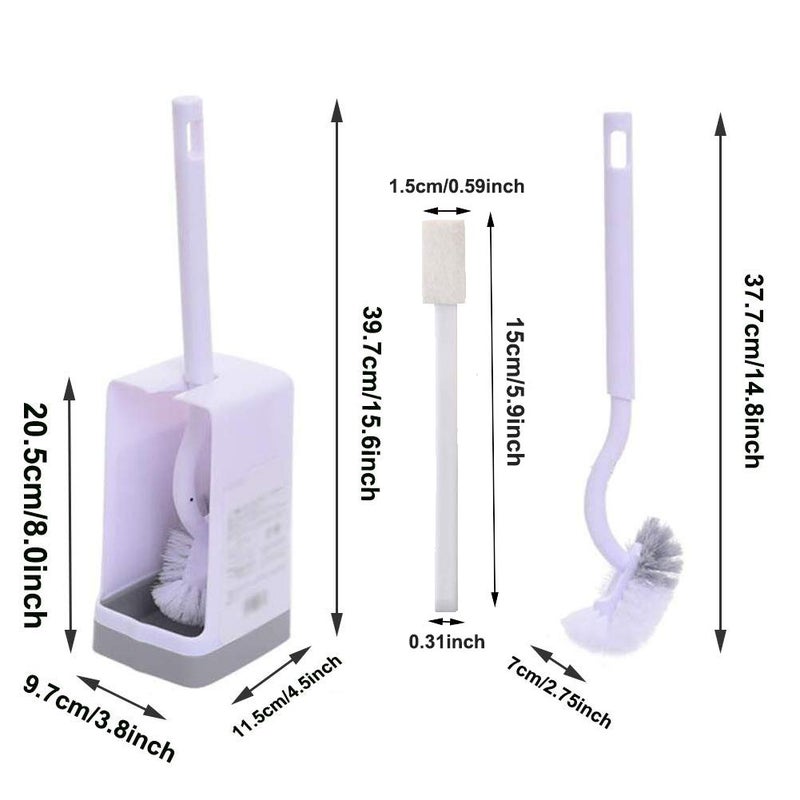 Marbrasse Marbarsse Bathroom Toilet Bowl Brush and Holder, Curved Design Toilet Brush for Deep Cleaning Under Rim, Best Toilet Brush Set, Easy Handy CompactToilet BowlCleaner Brush for Bathroom, 1 Pack - Image 2
